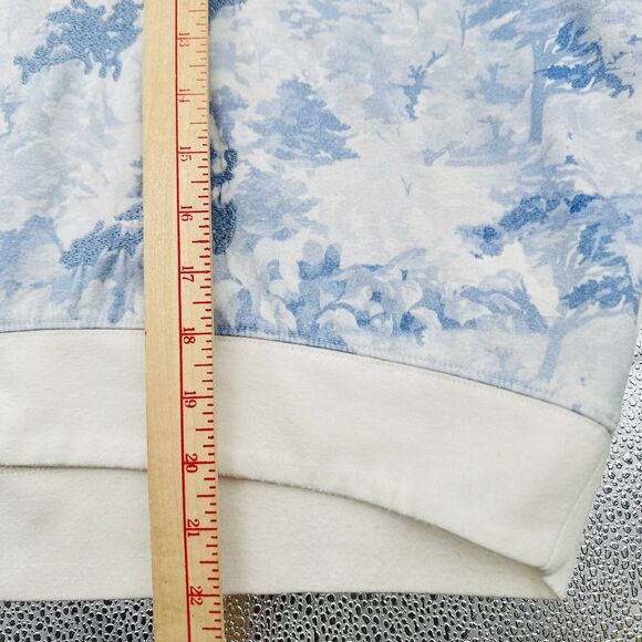 Ted Baker Womens Saina Sweatshirt 2 Cropped White Blue Toile Embroidered Artsy - Picture 9 of 13